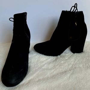 Laceup Black Suede Boots
